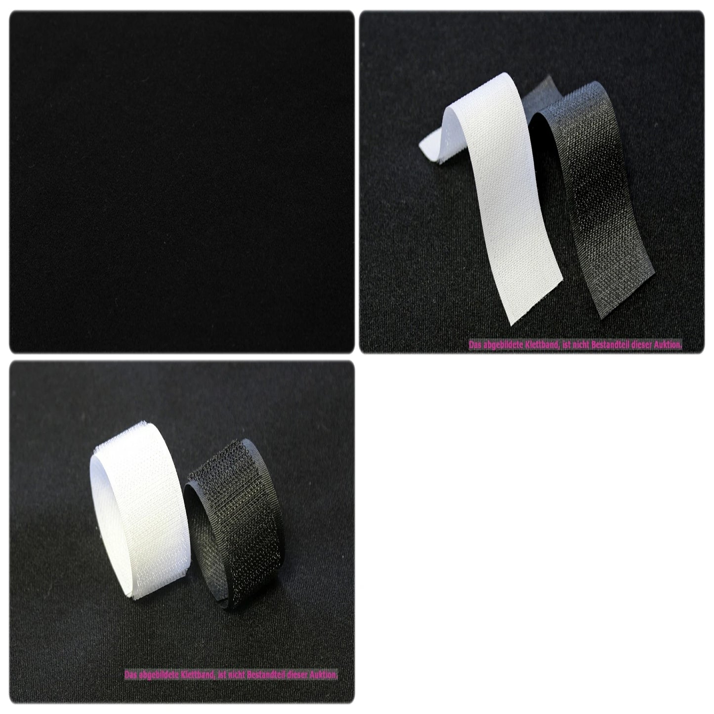 Klettflauschstoff Klettstoff für Polstermöbel usw. Meterware Schwarz 138 cm