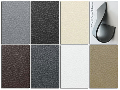 Kunstleder mit Schaumstoff ca. 5 mm (+/- 0,5 mm) und Unterware Meterware