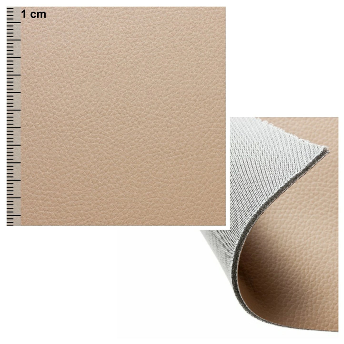 Kunstleder mit Schaumstoff ca. 5 mm (+/- 0,5 mm) und Unterware Meterware