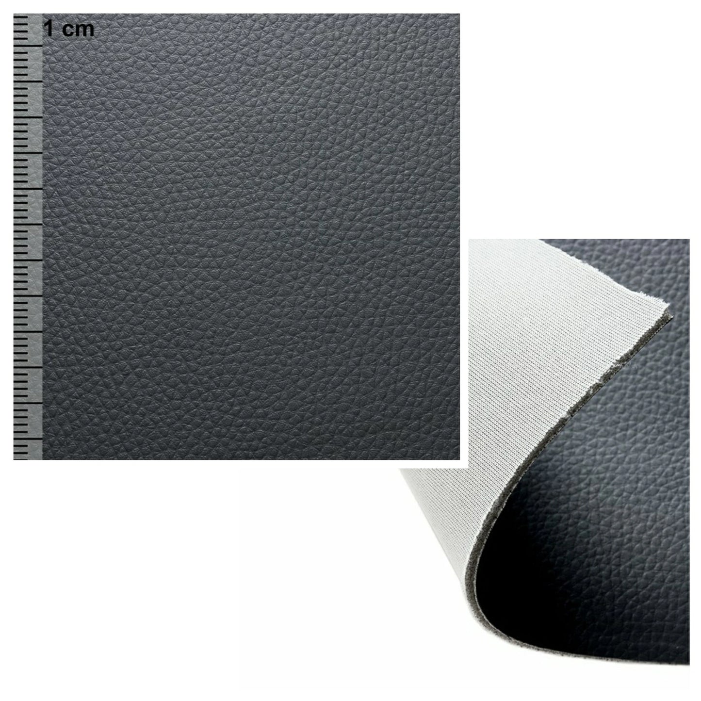 Kunstleder mit Schaumstoff ca. 5 mm (+/- 0,5 mm) und Unterware Meterware