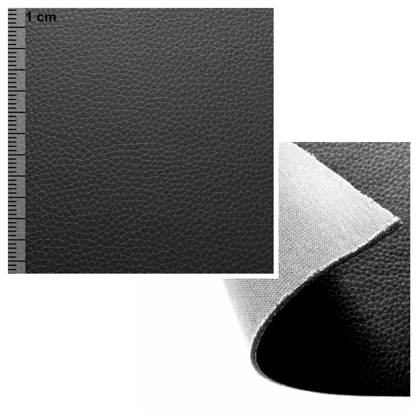 Kunstleder mit Schaumstoff ca. 5 mm (+/- 0,5 mm) und Unterware Meterware
